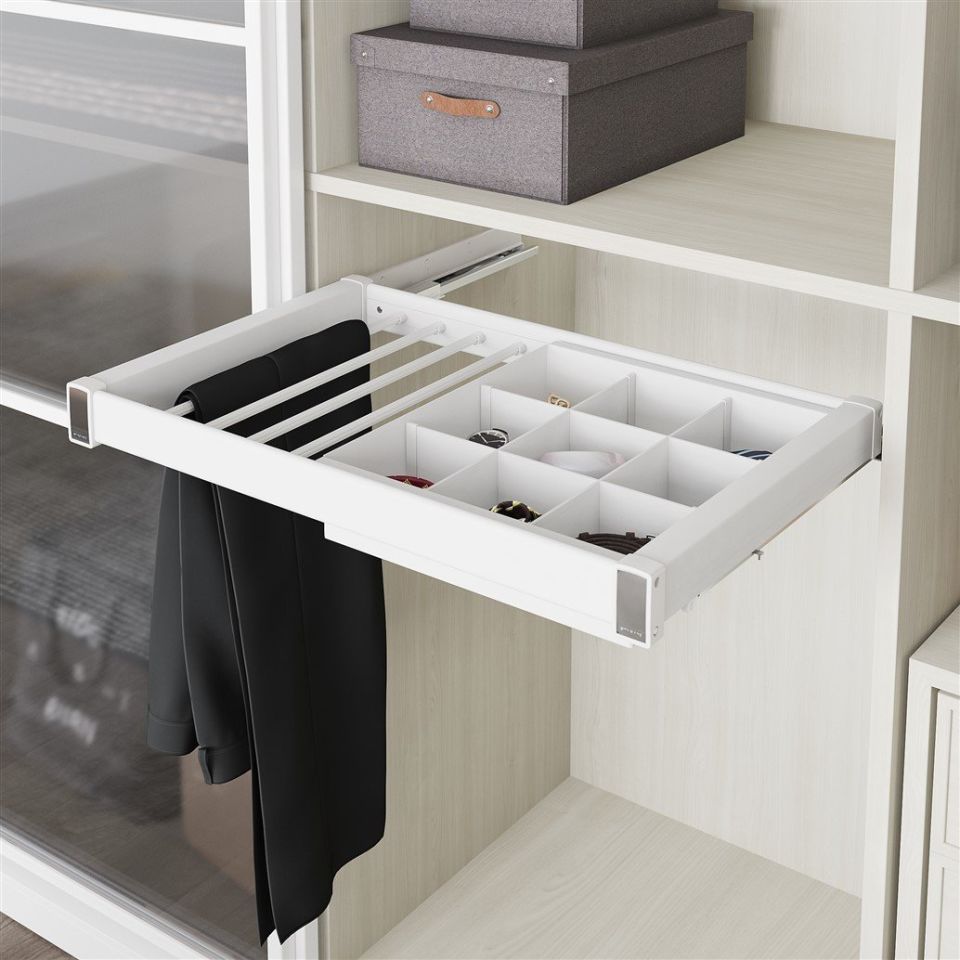Alüminyum Çekmeceli Pantolonluk 80 cm (Frenli) Beyaz