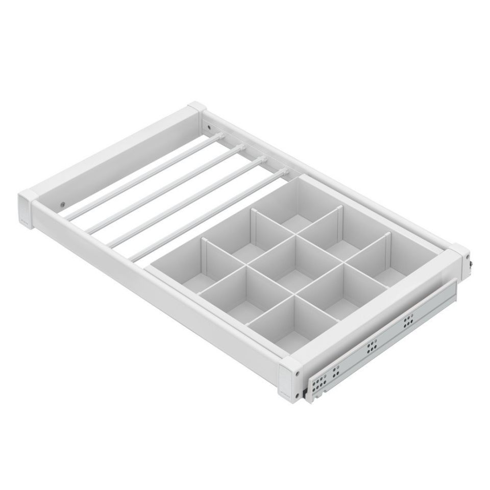 Alüminyum Çekmeceli Pantolonluk 80 cm (Frenli) Beyaz