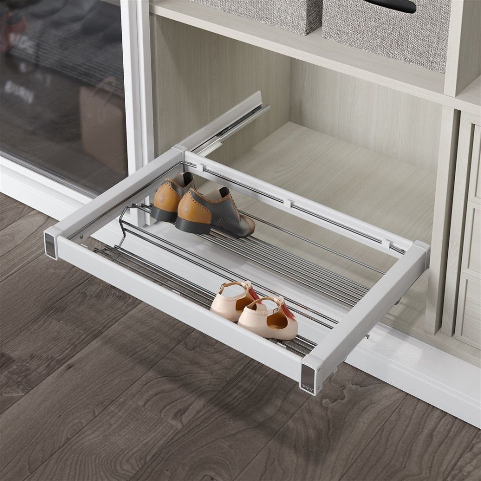 Alüminyum Ayakkabılık 80 cm (Frenli) Beyaz