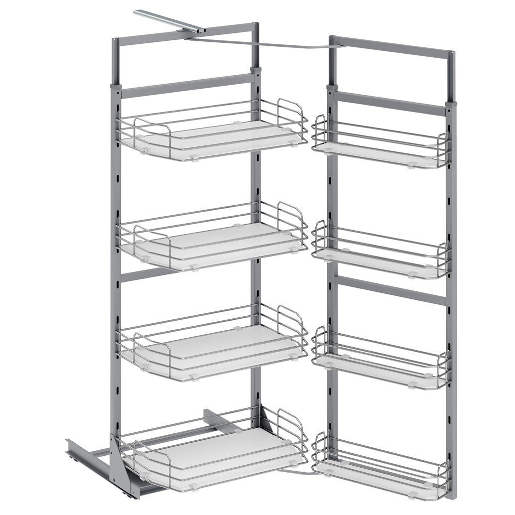125-140 60 cm Ahşap Tablalı İkiz Kiler Krom