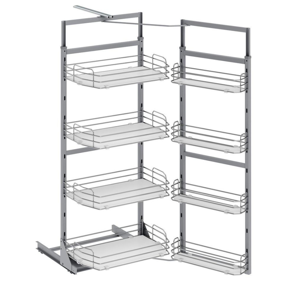 125-140 60 cm Ahşap Tablalı İkiz Kiler Krom