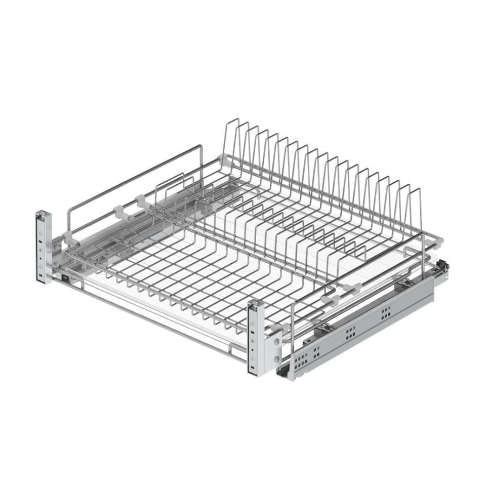 Çekmece İçi Tabaklık Bardaklık Tepsili 60 cm Krom