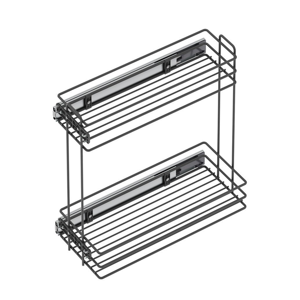 Yandan Raylı Deterjanlık - 16 cm/22 cm (Frenli) Antrasit