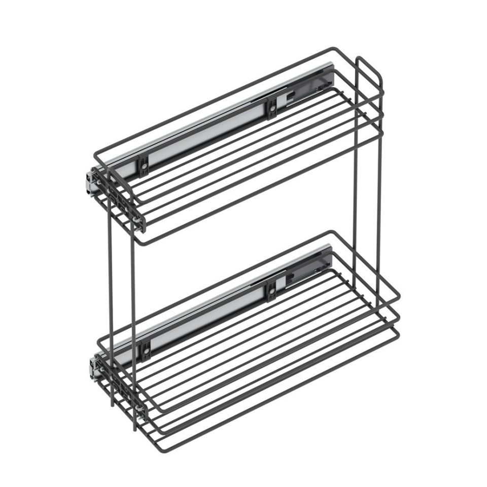 Yandan Raylı Deterjanlık - 16 cm/22 cm (Frenli) Antrasit