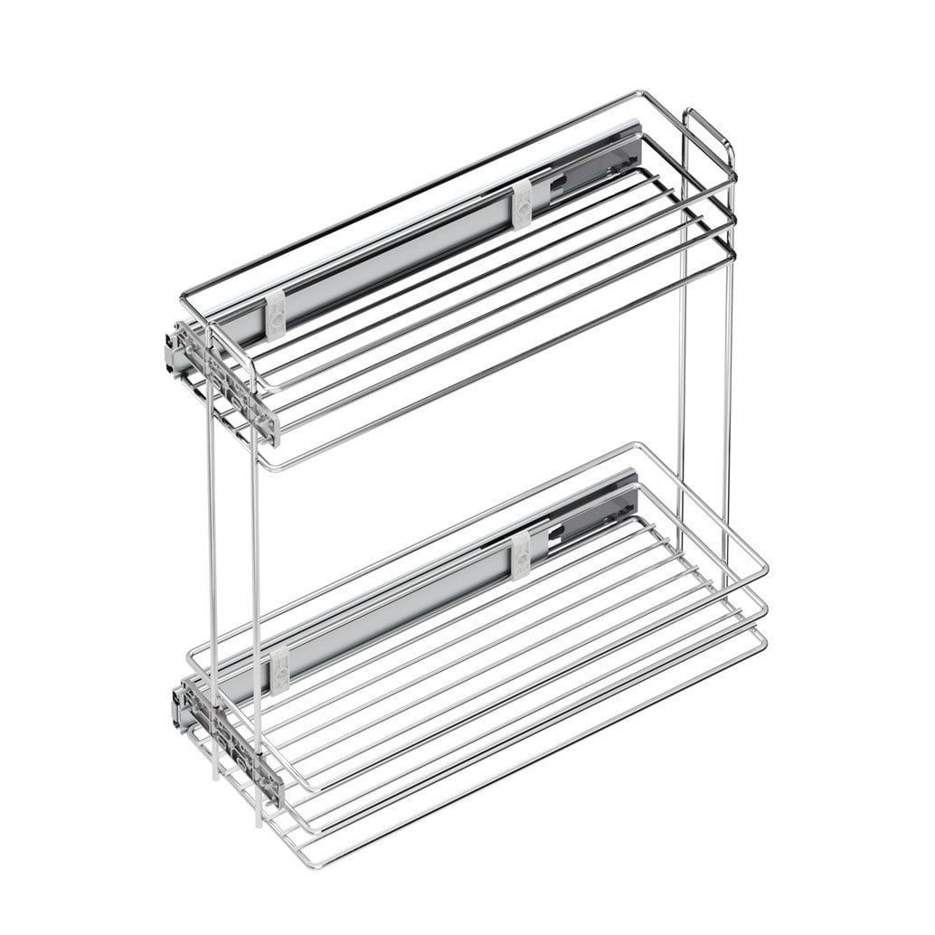 Yandan Raylı Deterjanlık - 16 cm/22 cm (Frenli) Krom