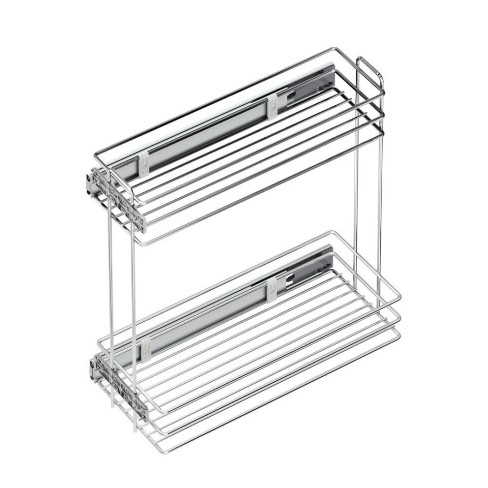 Yandan Raylı Deterjanlık - 16 cm/22 cm (Frenli) Krom
