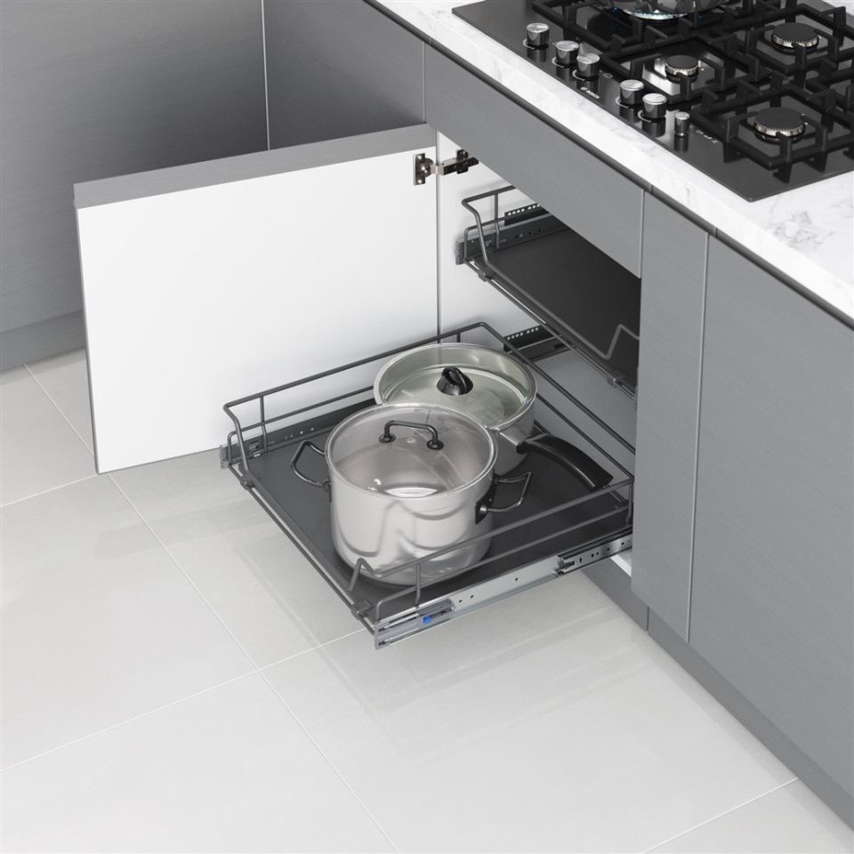 Ahşap Tablalı Bağımsız Tls. Raylı Çekmece 60 cm (Frenli) Antrasit