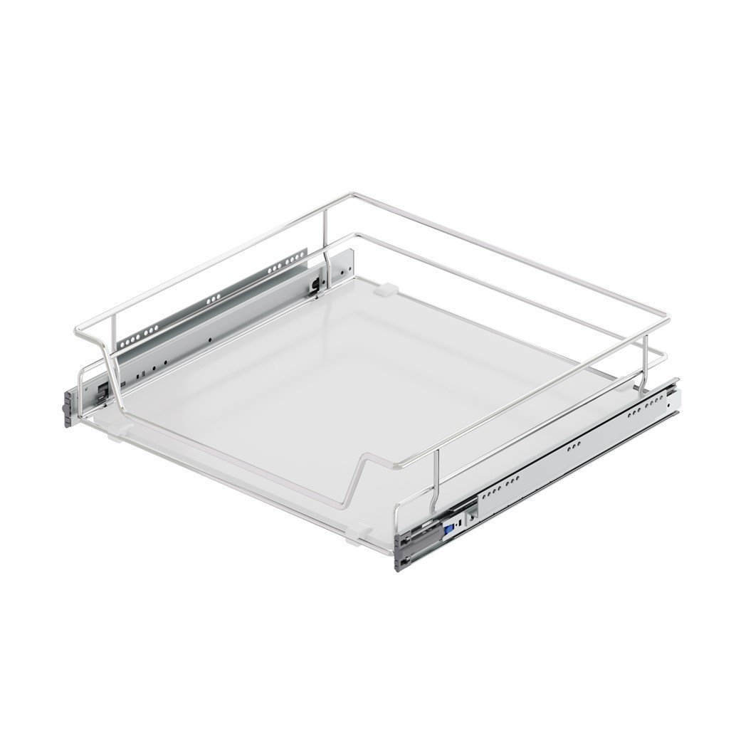 Ahşap Tablalı Bağımsız Tls. Raylı Çekmece 60 cm (Frenli) Krom