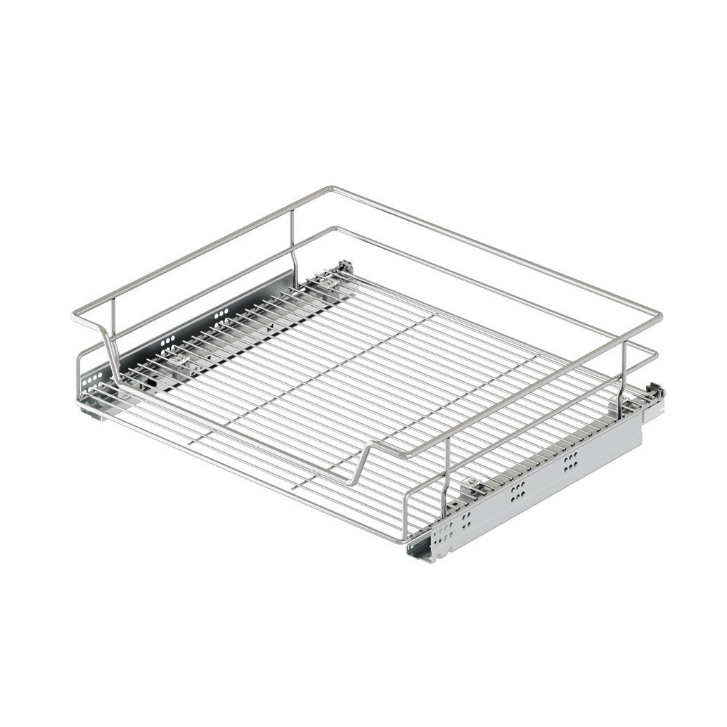 Bağımsız Çift Açılım Tandem Raylı Çekmece 60 cm (Frenli) Krom