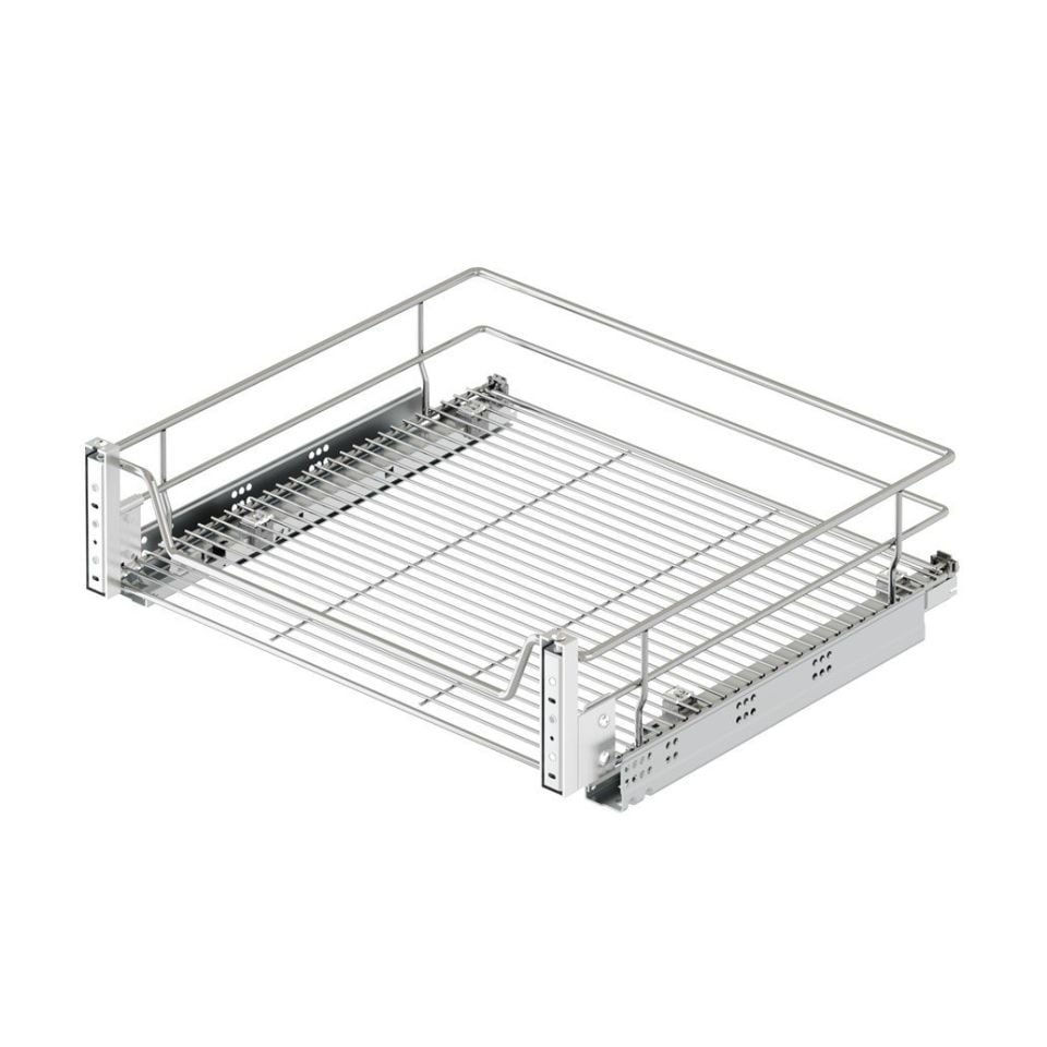 Kpğ. Mnt. Çift Açılım Tandem Raylı Çekmece 60 cm (Frenli) Krom