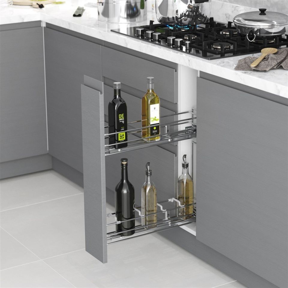 Tandem Raylı Şişelik Tek Açılım Sağ - 475 mm (Frenli) Krom
