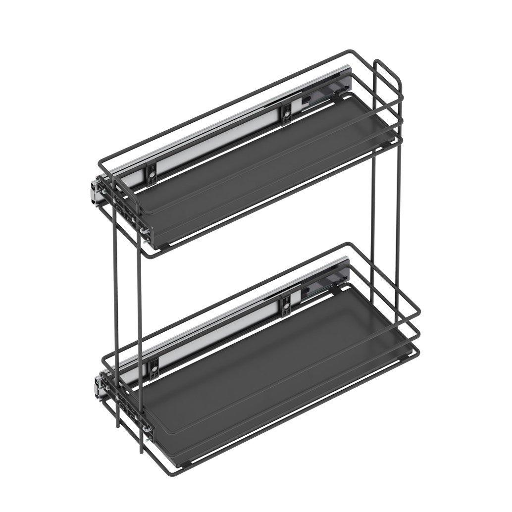 Ahşap Tablalı Yandan Raylı Deterjanlık - 16 cm/22 Antrasit