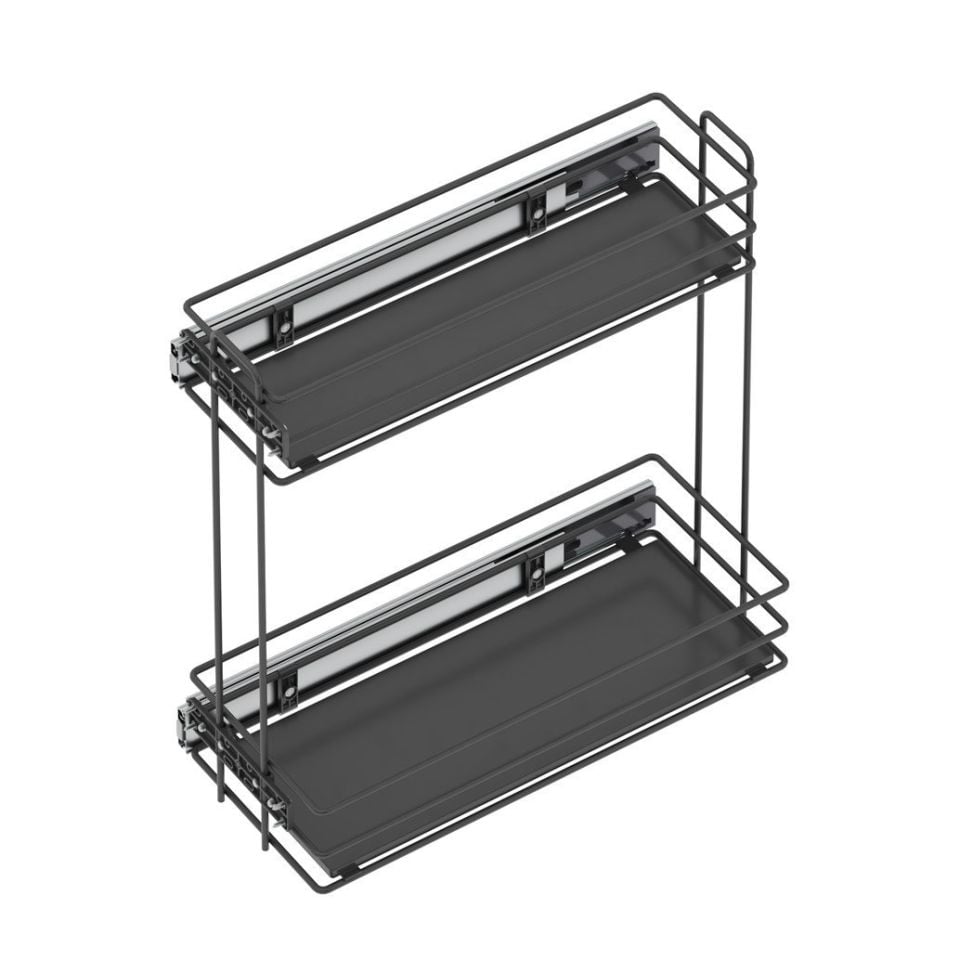 Ahşap Tablalı Yandan Raylı Deterjanlık - 16 cm/22 Antrasit