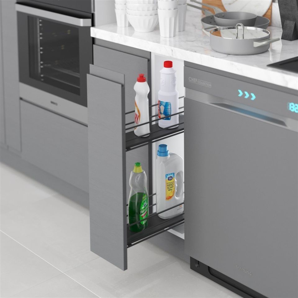 Ahşap Tablalı Tnd.Raylı Dtrj.Tek Açılım Sağ-475 mm Antrasit