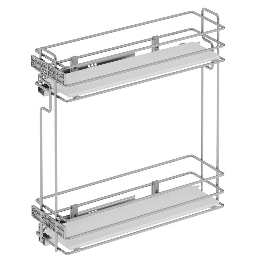 Ahşap Tablalı Tnd.Raylı Dtrj.Tek Açılım Sağ-475 mm Krom