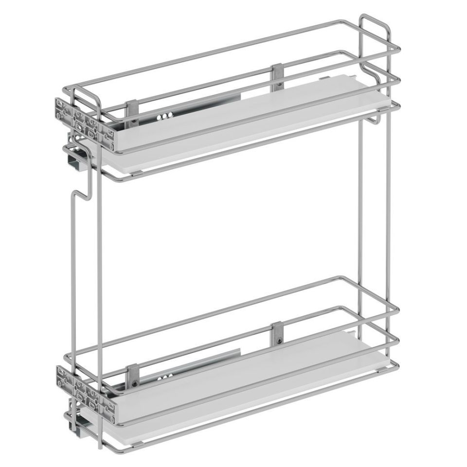 Ahşap Tablalı Tnd.Raylı Dtrj.Tek Açılım Sağ-475 mm Krom