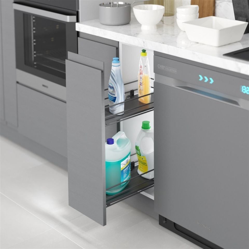 Ahşap Tablalı Tnd.Raylı Dtrj.Tek Açılım Sol-475 mm Antrasit