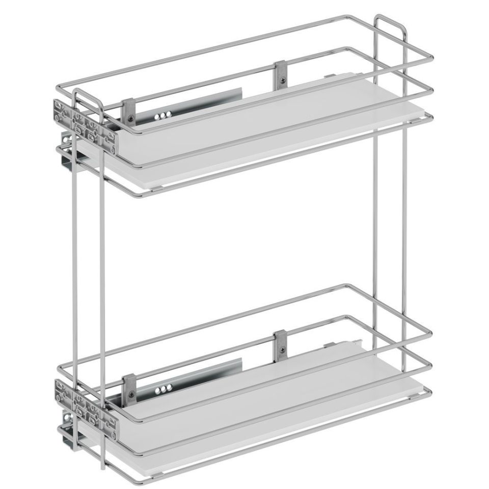 Ahşap Tablalı Tnd.Raylı Dtrj.Tek Açılım Sol-475 mm Krom
