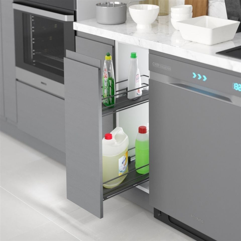Ahşap Tablalı Tnd.Raylı Dtrj.Tek Açılım Sol-475 mm Antrasit