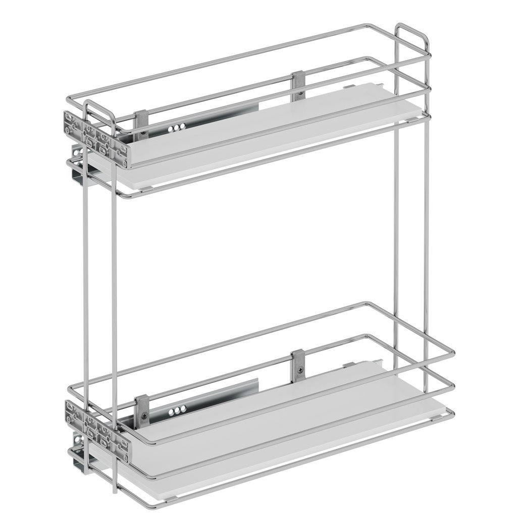 Ahşap Tablalı Tnd.Raylı Dtrj.Tek Açılım Sol-475 mm Krom