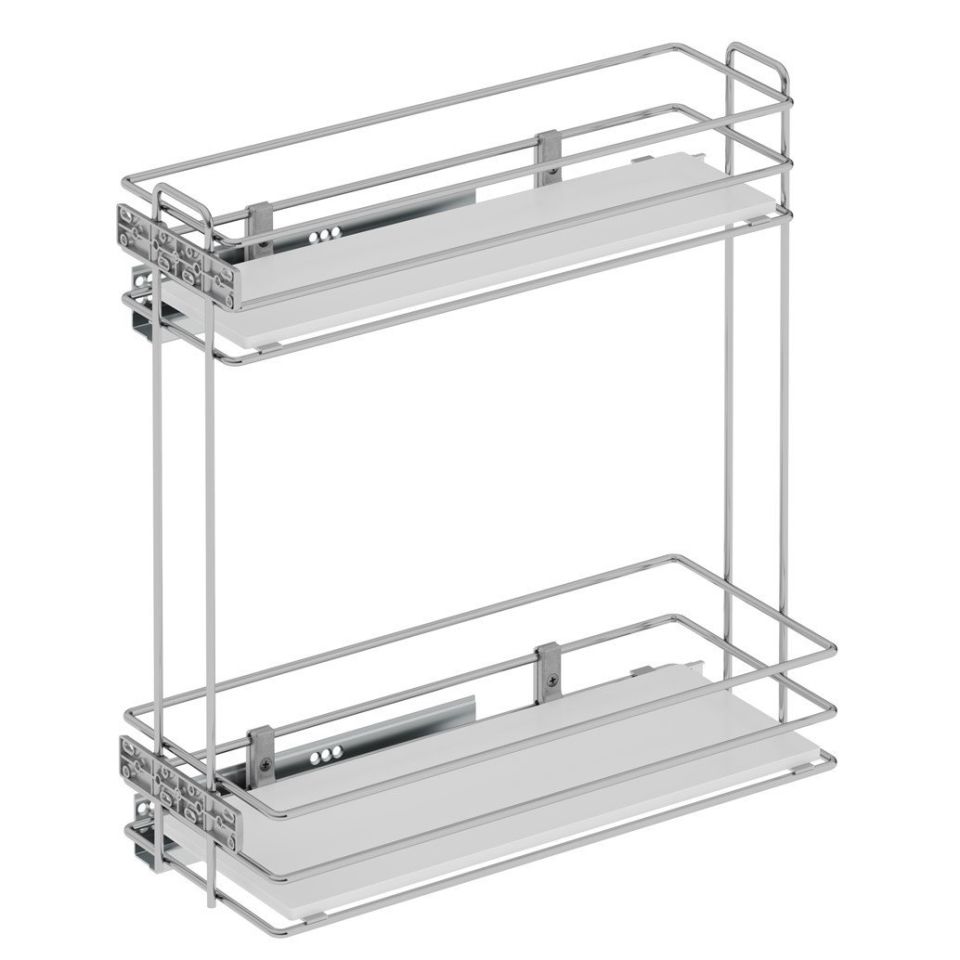 Ahşap Tablalı Tnd.Raylı Dtrj.Tek Açılım Sol-475 mm Krom