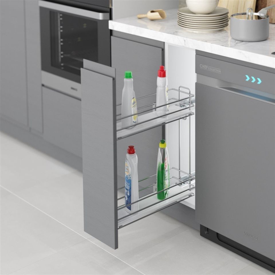 Ahşap Tablalı Tnd.Raylı Dtrj.Çift Açılım Sol-475 m Krom