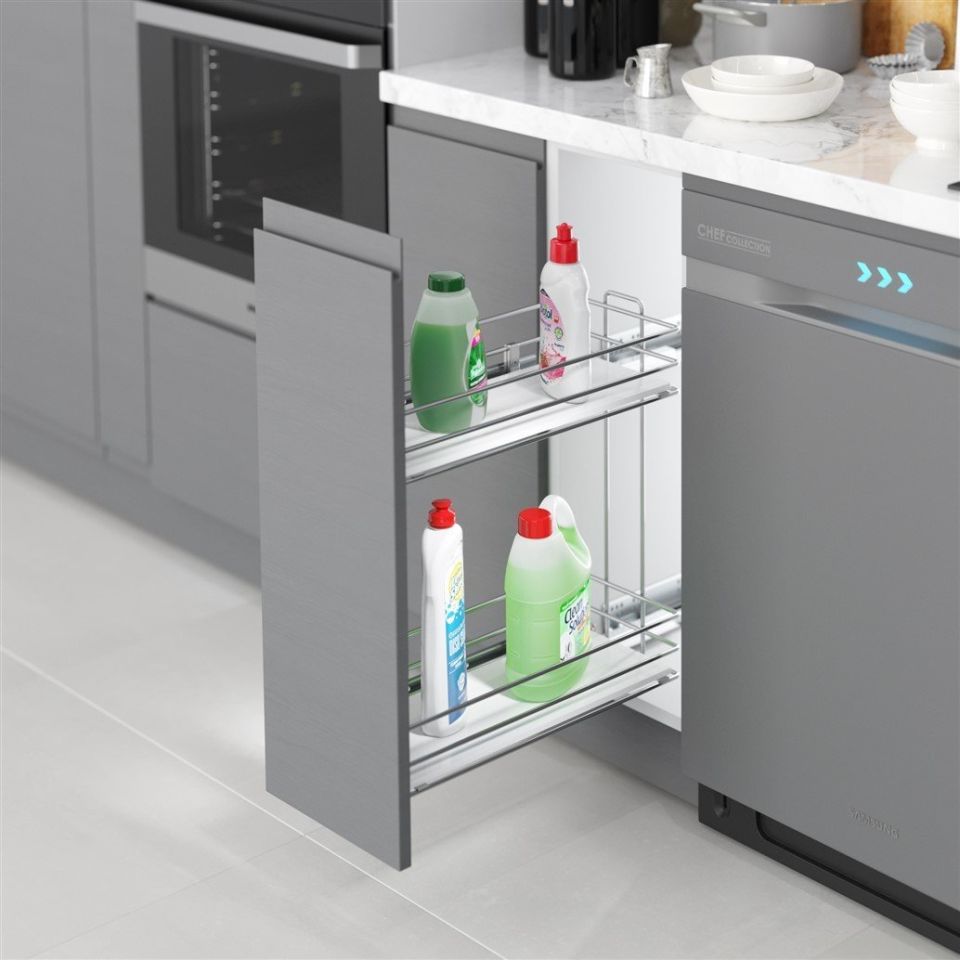 Ahşap Tablalı Tnd.Raylı Dtrj.Çift Açılım Sol-475 m Krom