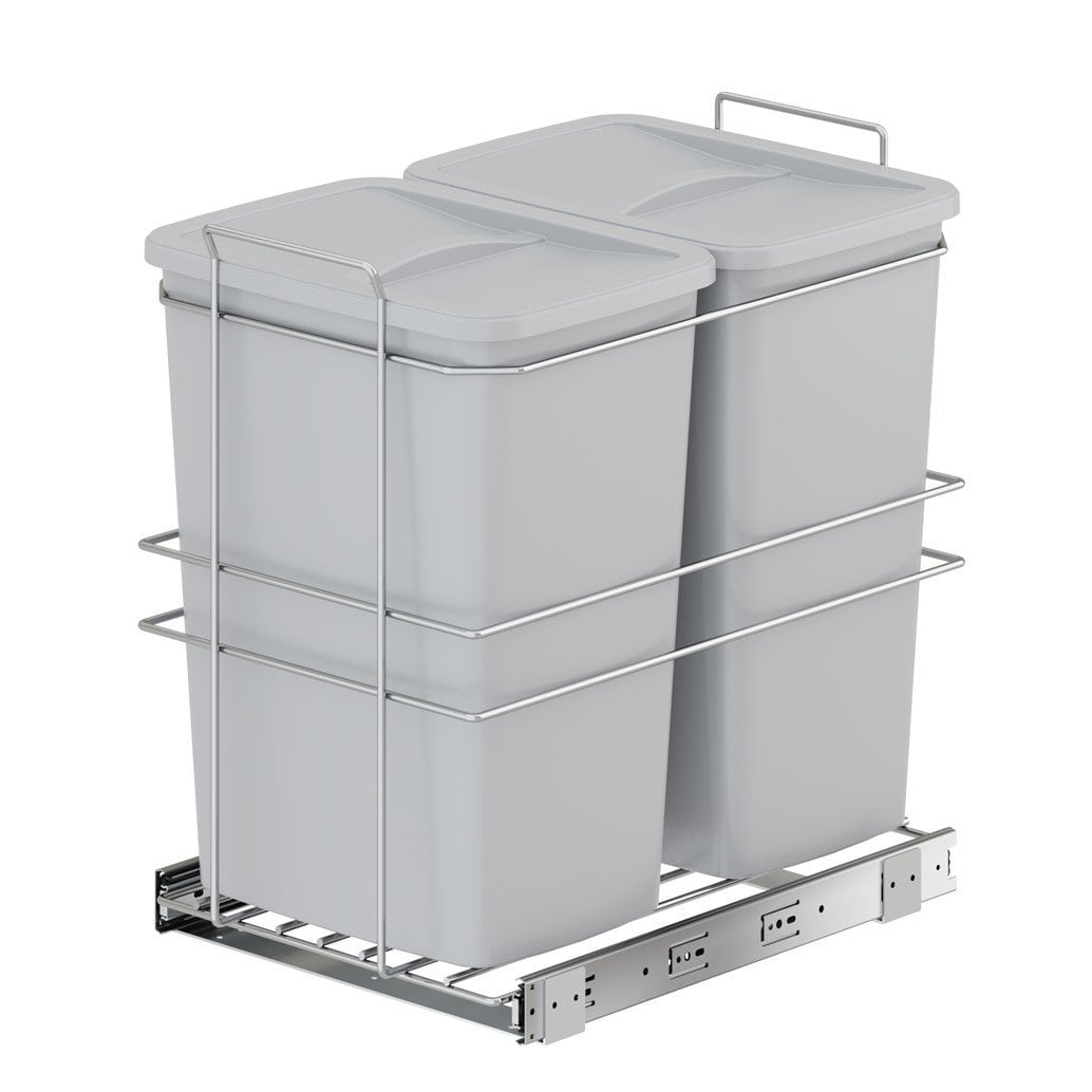 Bağımsız Çöp Kovası 35+35 Lt. (Frenli) Gri