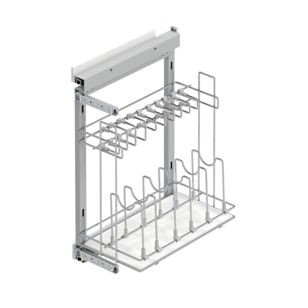 Yandan Tandem Raylı  Tavalık Sol 45 Cm ( Frenli ) Krom