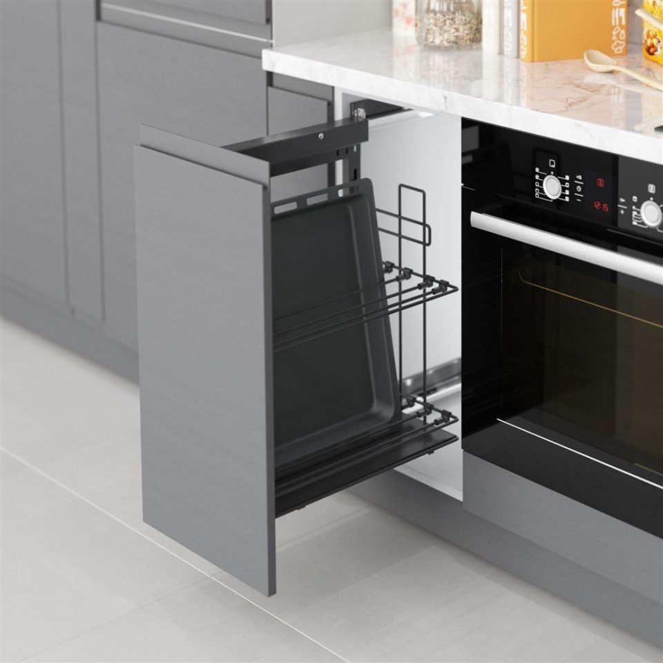 Yandan Tandem Raylı  Tepsilik Sağ 35 Cm ( Frenli ) Antrasit