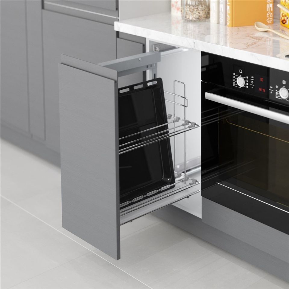 Yandan Tandem Raylı  Tepsilik Sağ 35 Cm ( Frenli ) Krom