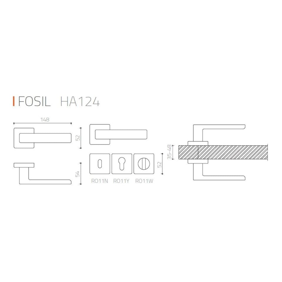 FOSIL Rozetli Kapı Kolu Yale - Antik Bakır