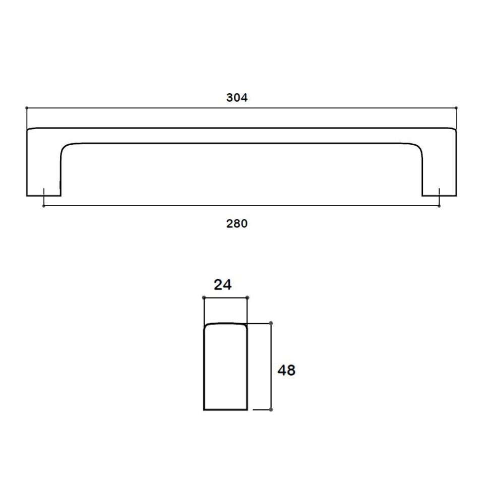 9585 ÇEKME KOL 0280 mm - Antik Bakır