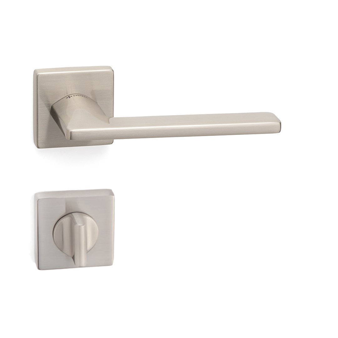 Slim Rozetli Kapı Kolu WC - Saten