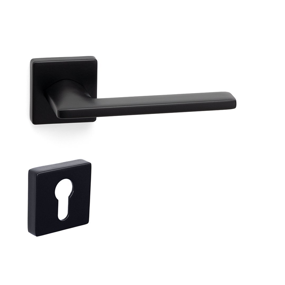 Slim Rozetli Kapı Kolu Yale - Siyah
