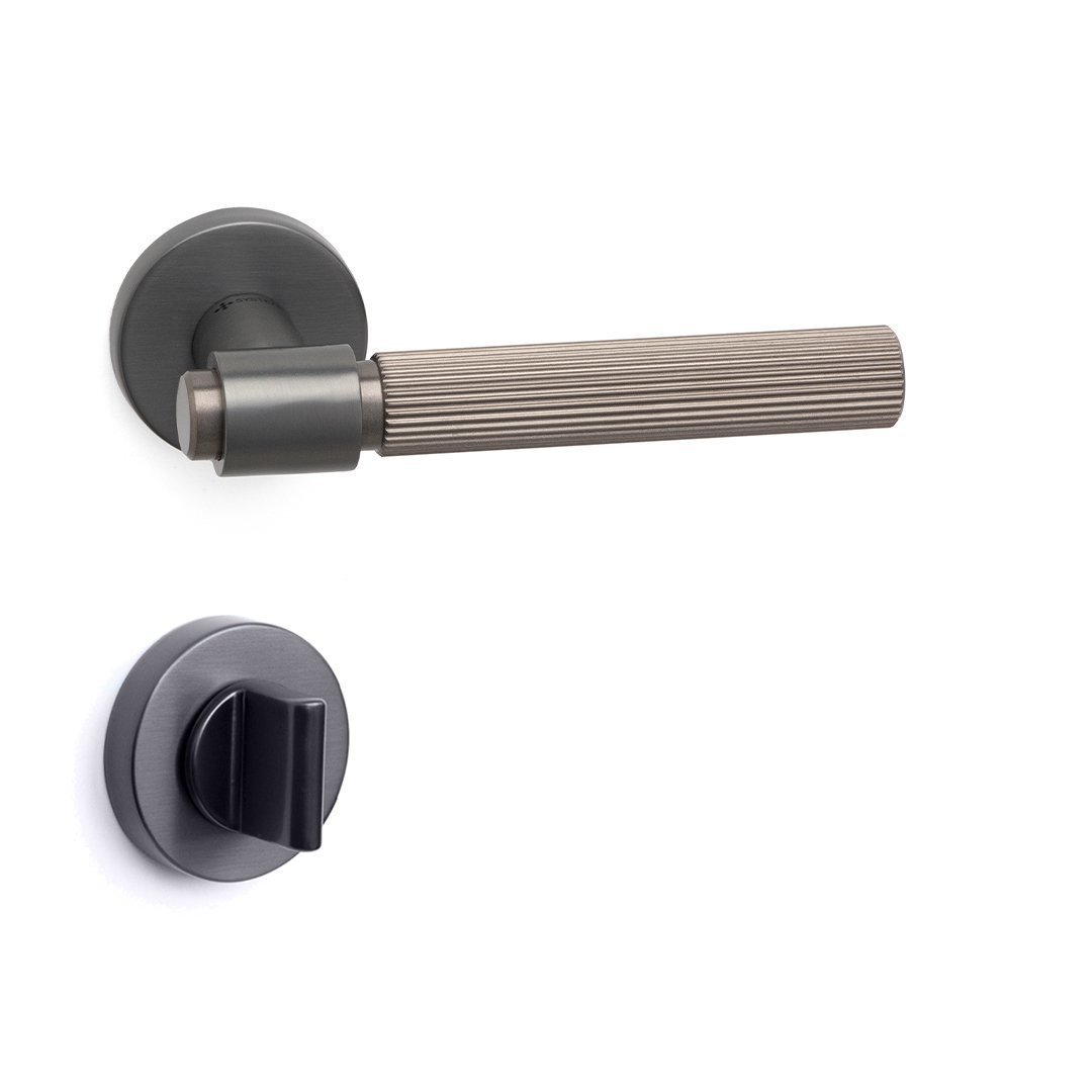 Axes-L Rozetli Kapı Kolu WC - Füme