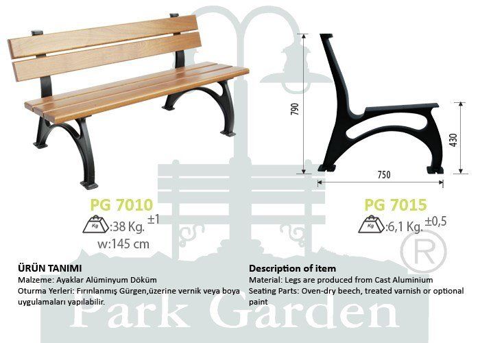 Klasik Döküm Bank 145 cm