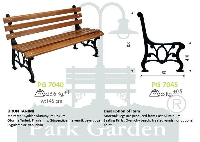 Klasik Döküm Bank 145 cm