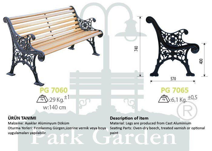 Klasik Döküm Bank 140 cm