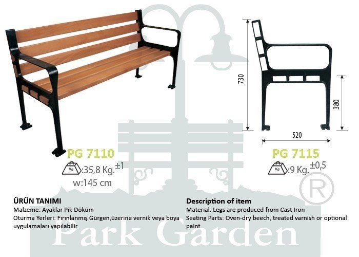 Klasik Döküm Bank 145 cm