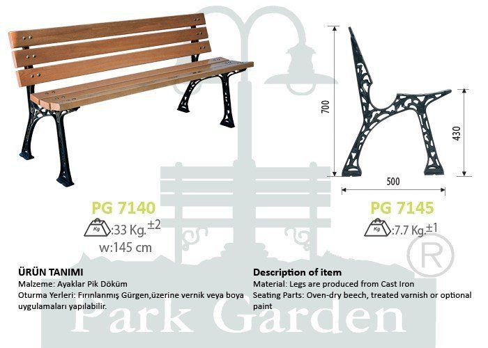 Klasik Döküm Bank 145 cm